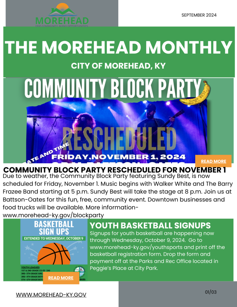 The Morehead Monthly City of Morehead, KY